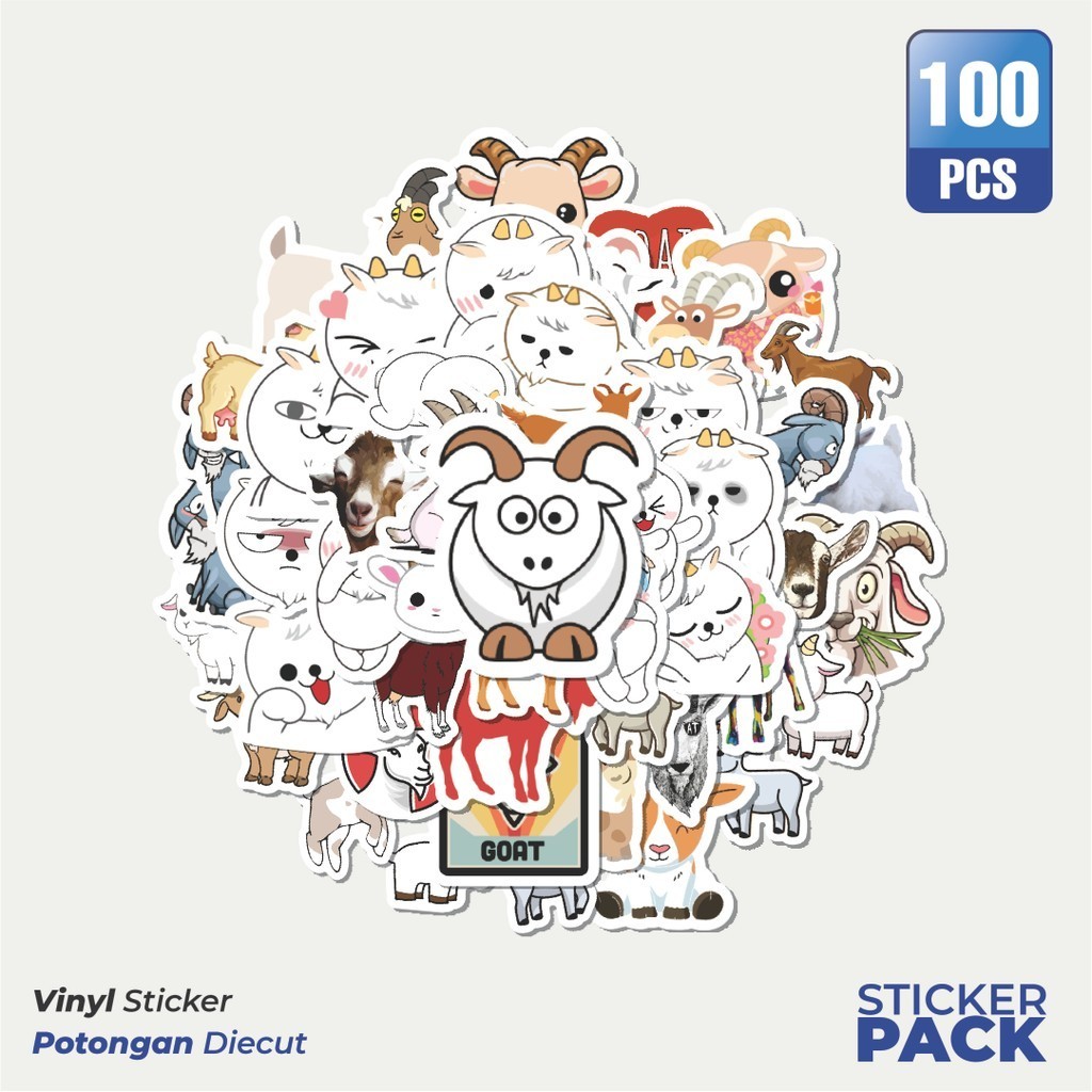 

Stiker Vinyl Sticker Hewan Kambing Waterproof Aesthetic- Untuk Laptop, Motor, dan Helm - Paper Stationery Pack