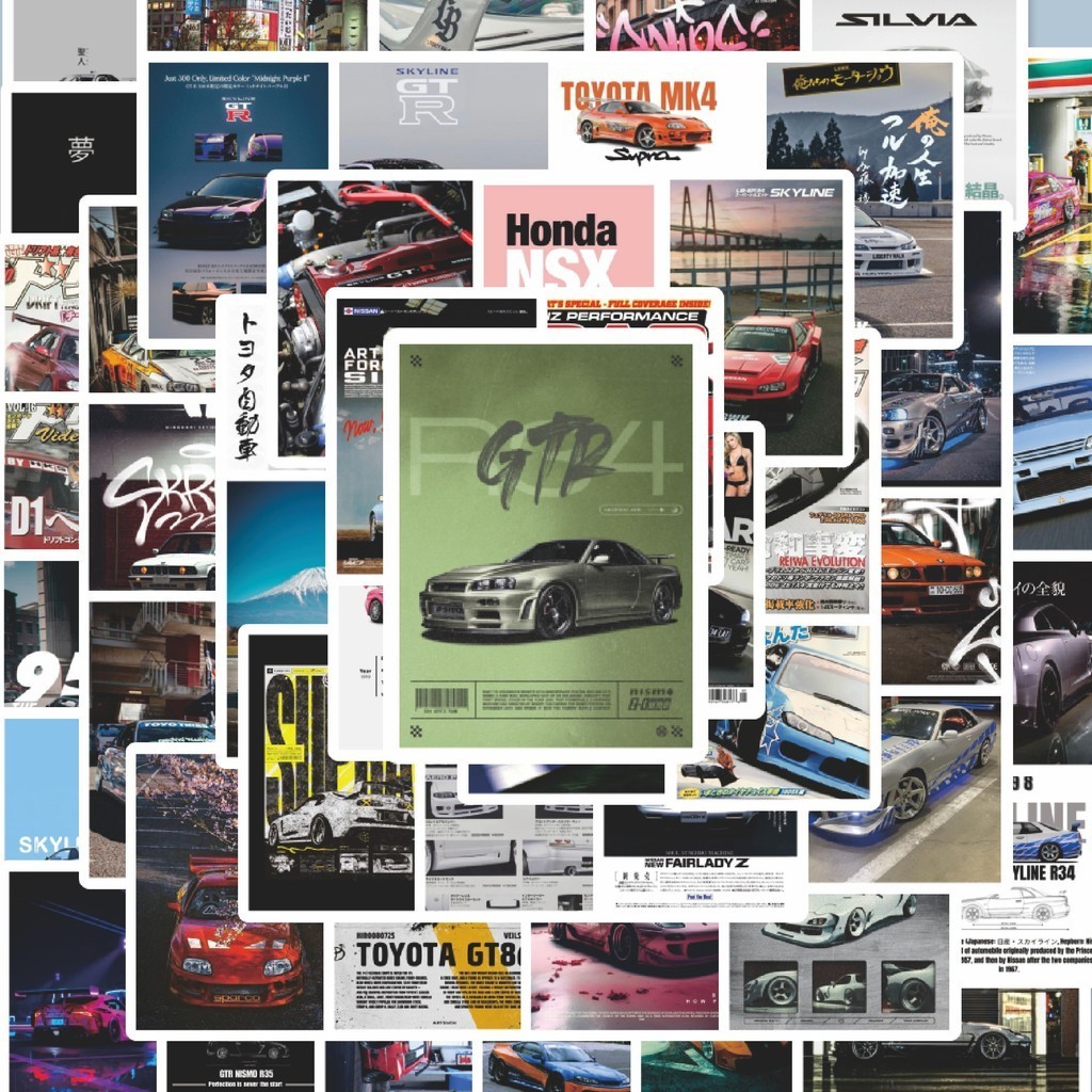 

100PCS Lucu Stiker Poster Mobil Stiker Aesthetic Stiker Anti Air Stikers Berperekat Waterproof sticker decal buat Motor Helm Buku Journal Koper Casing HP Laptop Botol Minum Hadiah anak