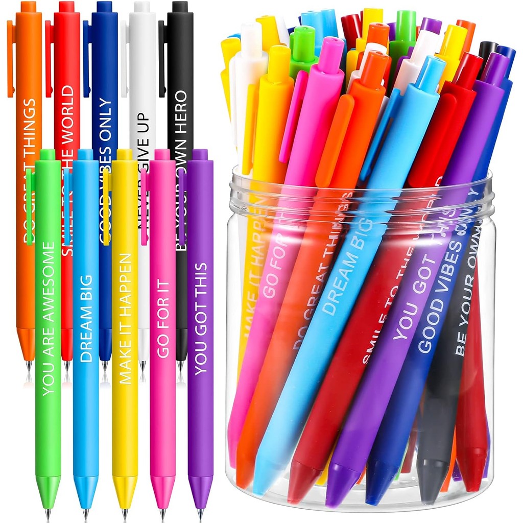 

10 Pcs Gel Ink Pens Inspirational Motivational Quote Pen Retractable Roller Ball Pen Smooth Writing Office Home