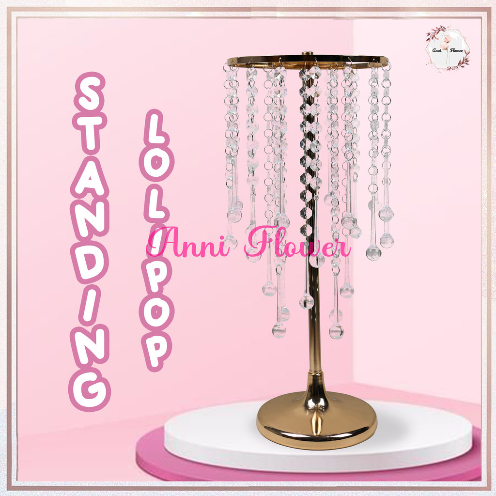 (ANNI) VAS BUNGA STANDING LOLIPOP | HIASAN MEJA MEWAH | DECOR WEDDING SURABAYA | DEKORASI PELAMINAN