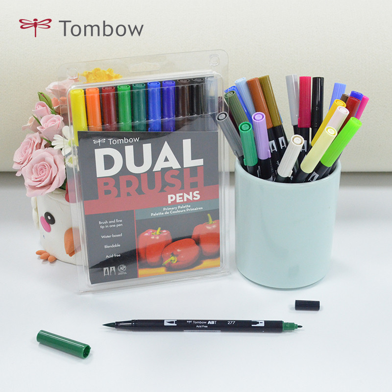 

Japan TOMBOW ABT Soft Brush Watercolor Pen Dual Brush Calligraphy Pens Suit Double Head Markers Drawing Painting Art Supplies