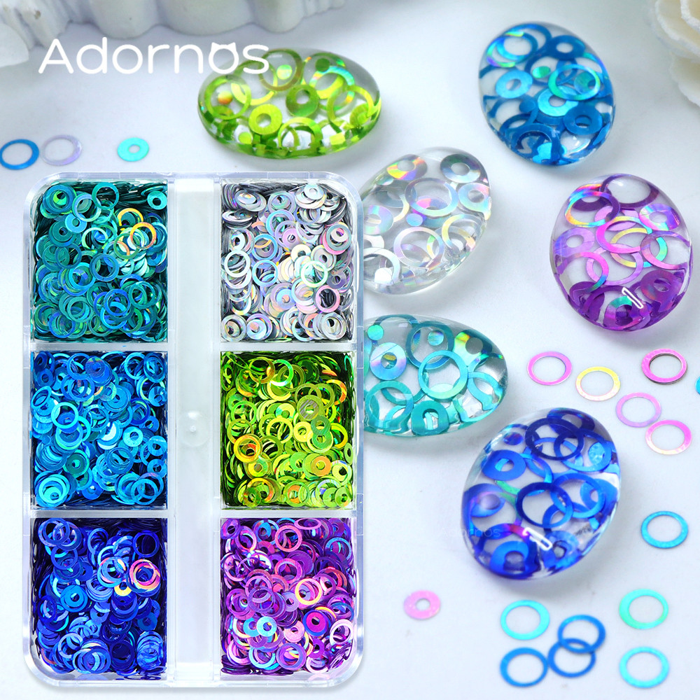 

Holographic Hollow Round Sequins Glitter Epoxy Resin Filling Shiny Bubble Circles Paillette DIY Resin Shaker Molds Crafts Filler