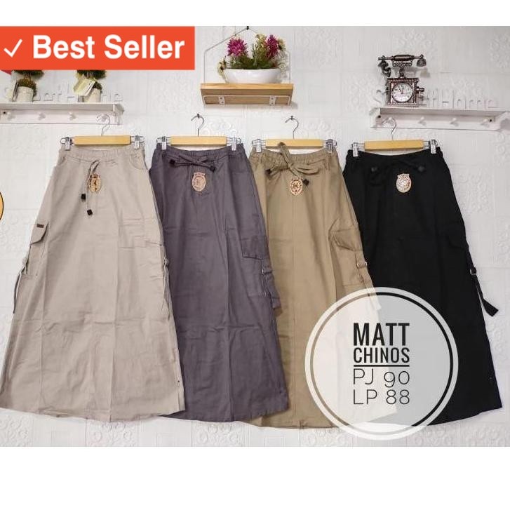 Termurah / Rok Cargo Panjang - Rok Panjang Remaja Perempuan,  Rok Cargo Saku Samping