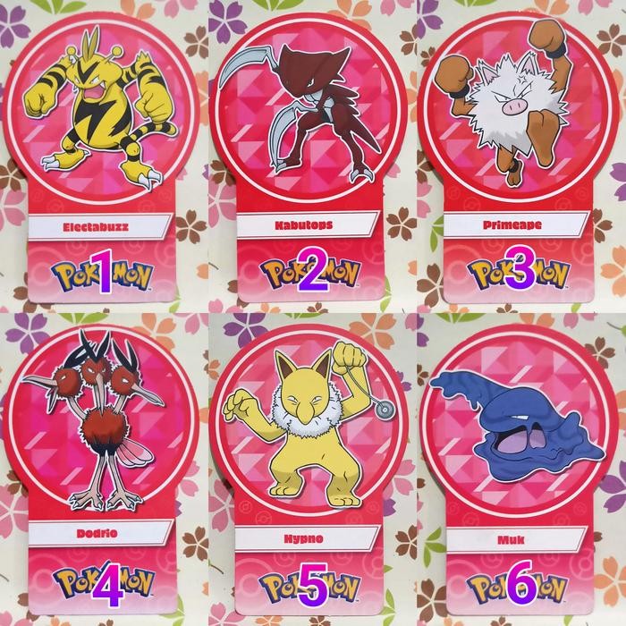 

kartu pokemon choki choki pembatas buku / bookmark MERAH - SET J