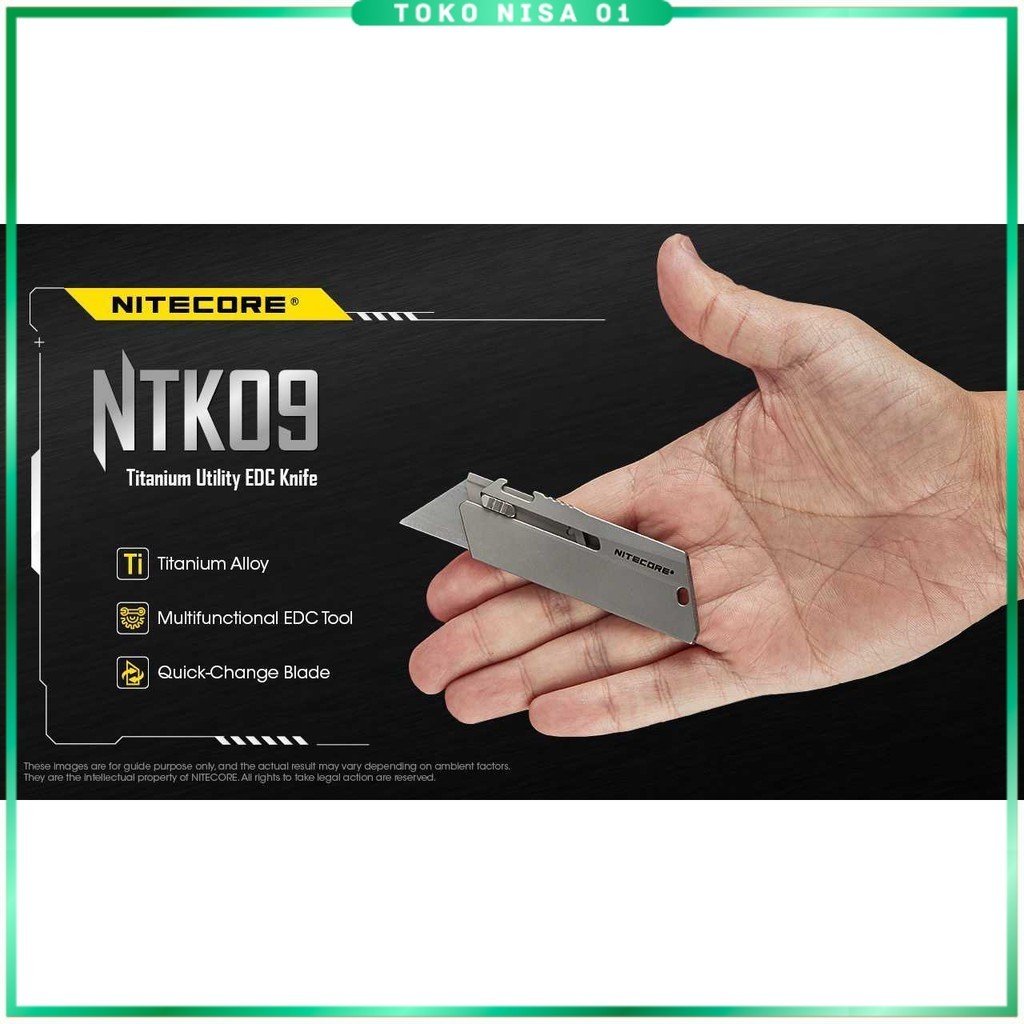 

NITECORE Pisau Cutter Quick Change Blade Utility Knife Titanium Alloy - NTK09