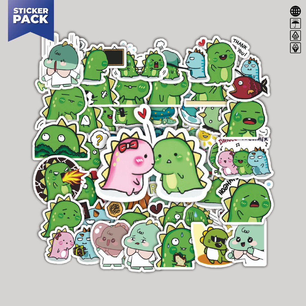 

[100PCS]Stiker Pack Stiker Baby Funny Dinosaur [Bayi Dinosaurus Lucu] Aesthetic Vinyl Anti Air Dekorasi Sticker Laptop Buku Journal Koper Helm Casing HP Gitar Helm Skateboard
