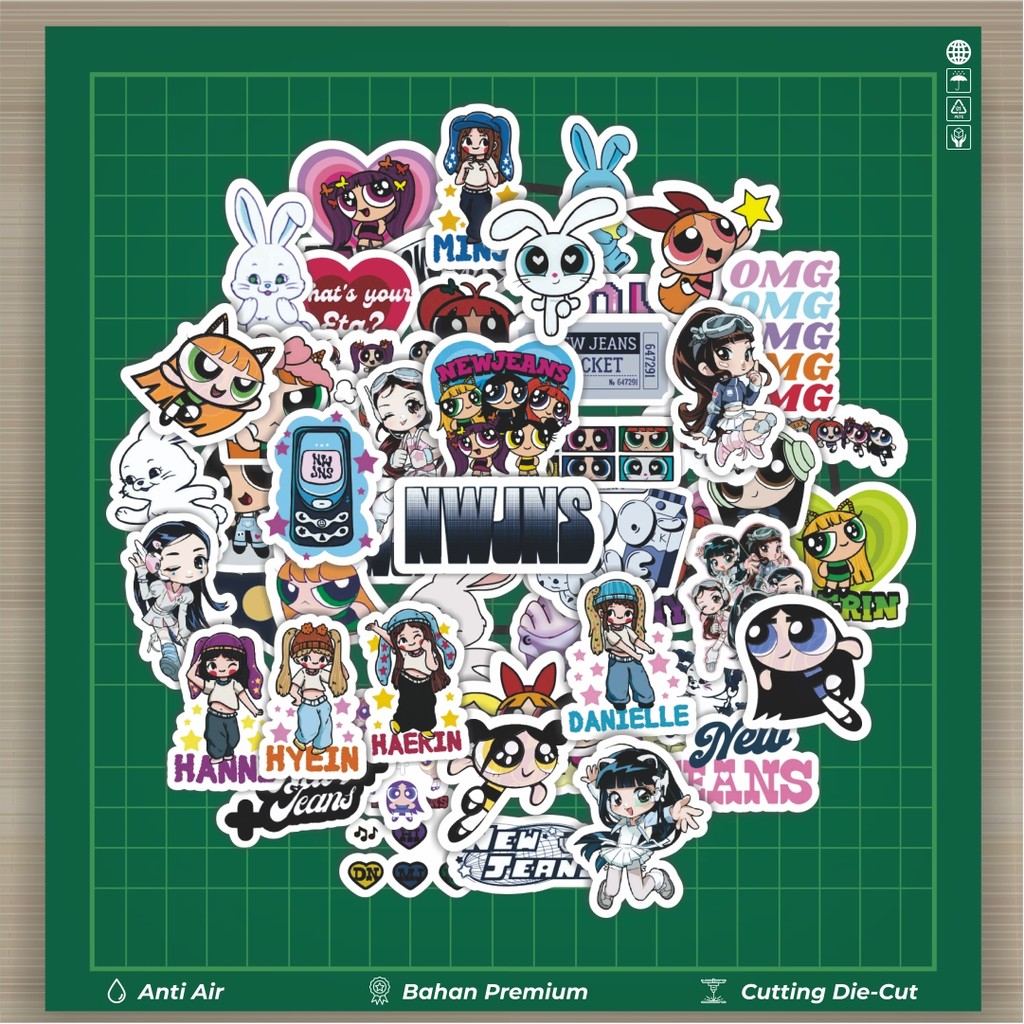 

HOT 50 PCS STIKER Stiker Power Puff Girls New Jeans V1 Stiker Fashion Cars Decal Dingin Kartu Album Custom Vinyl Anti Air- Sticker Aesthetic Buku Journal Koper Casing HP Tablet Laptop Helm Motor Botol Minum