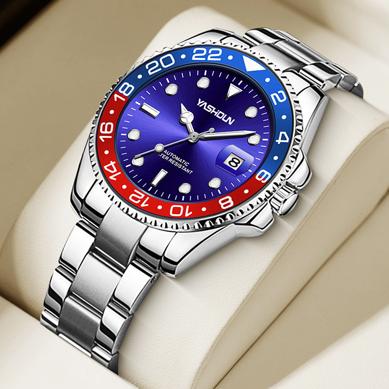 

Jam Tangan Mekanis Otomatis Pria Tahan Air Luminous Fashion Pria Kalender Tali Baja