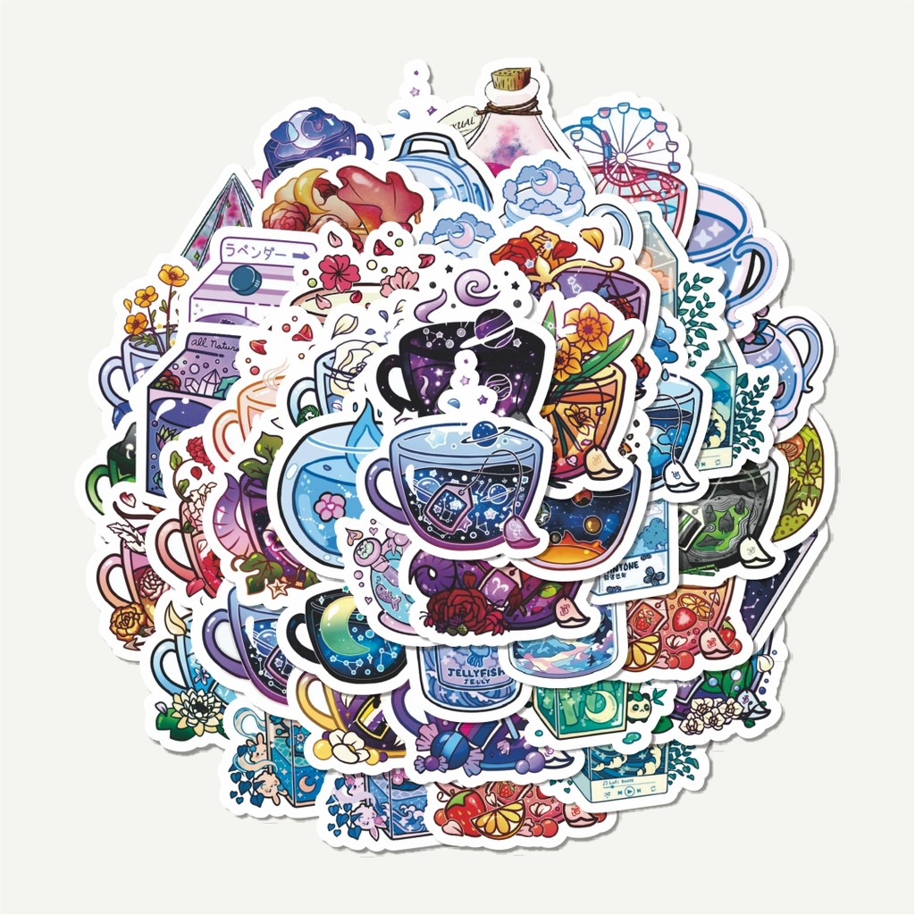 

Sticker Pack Stiker Colorful Cups | Sticker TUMBLR | Stiker LAPTOP KOPER HELM