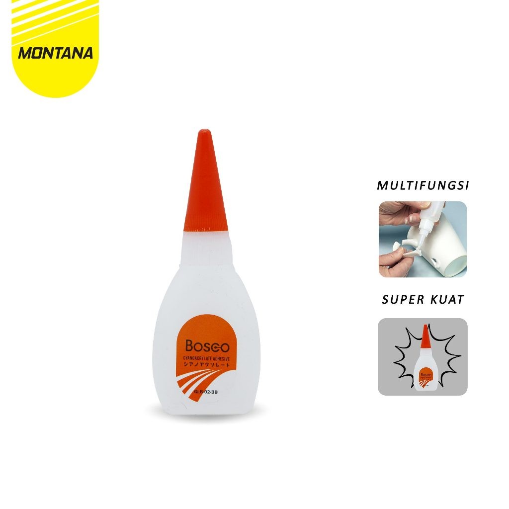 

JAMIN MURAH !!!MONTANA Bosco Lem Korea 1 Box 50 Pcs Power Glue Perekat Kaca dan Besi Serbaguna GLB-02BB(BISA LANGSUNG ORDER)