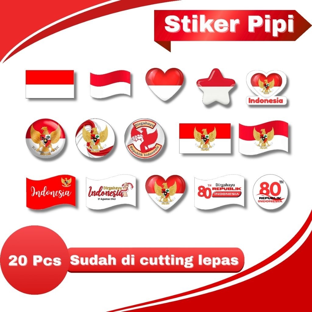

STIKER PIPI MERAH PUTIH SUDAH DI POTONG 20 PCS