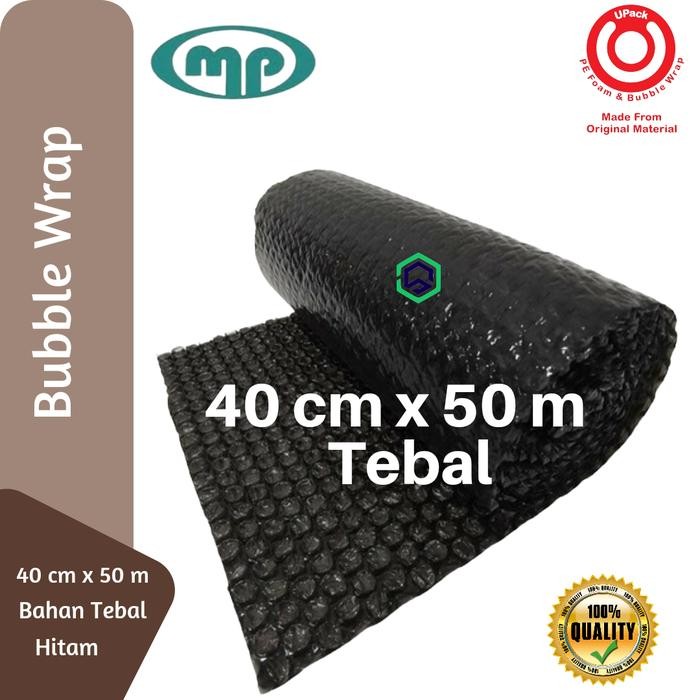 

Bubble Wrap Mulia Pack ASLI 40 cm x 50 m Tebal Murah - Hitam, UPack
