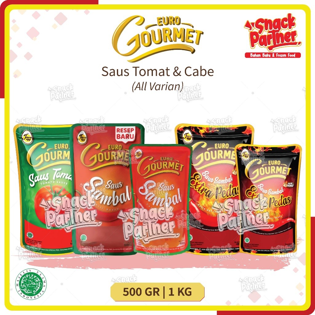 

Saos EURO GOURMET 500 GR / 1 KG - Saus Sambel Sambal Asli Cabe Chili Extra Hot Pedas Tomat Ketchup 500GR 1KG