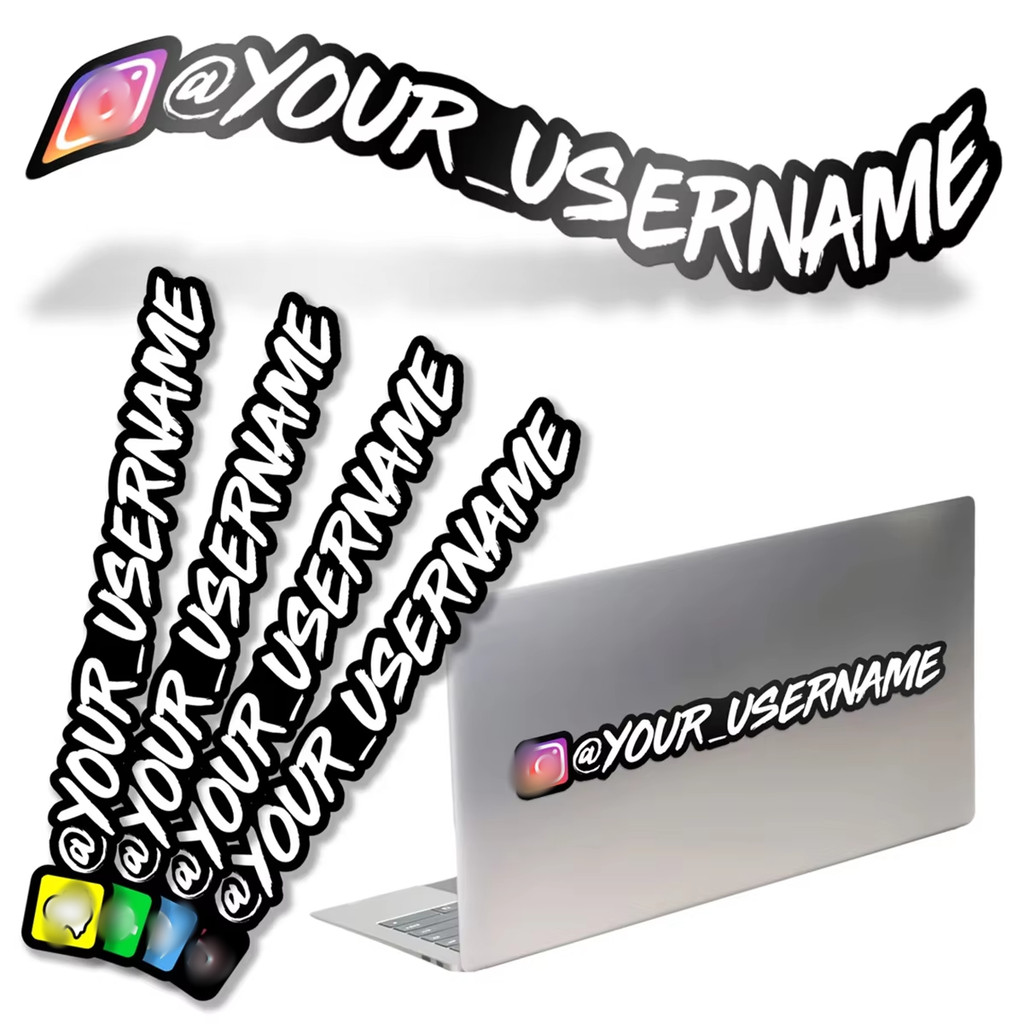 

Vinyl stickers DIY with custom usernames, Instagra , TikTo,Youtub, Facebook stickers for car, motorcycle(default icon 1)