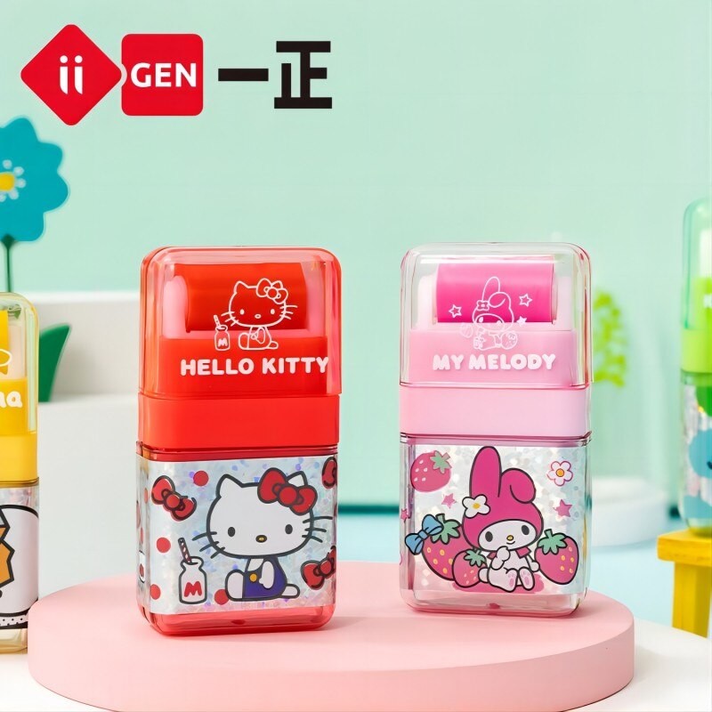 

Iigen 2pcs Sanrio Roller Eraser Hellokitty Melody School Stationery Correction Supplies Correcting Plastic Rubber Pachacco