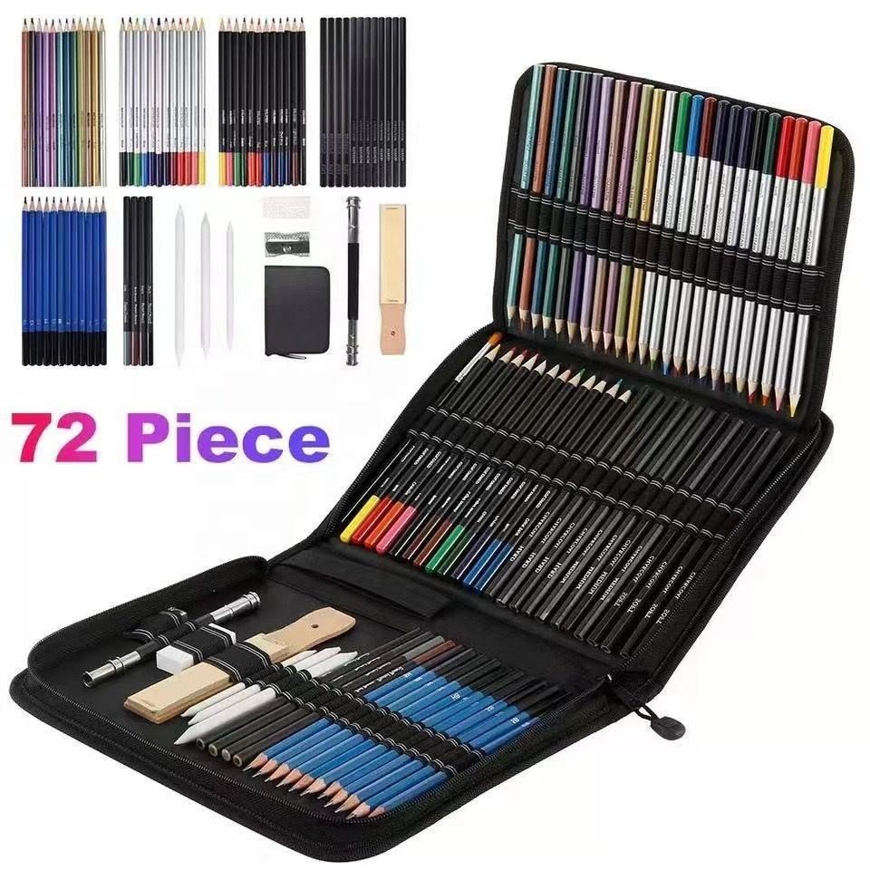 

72pcs Sketch Pencil Set Professional Sketching Drawing Kit Wood Pencil Pencil Bags For Painter School Students Art Supplies
