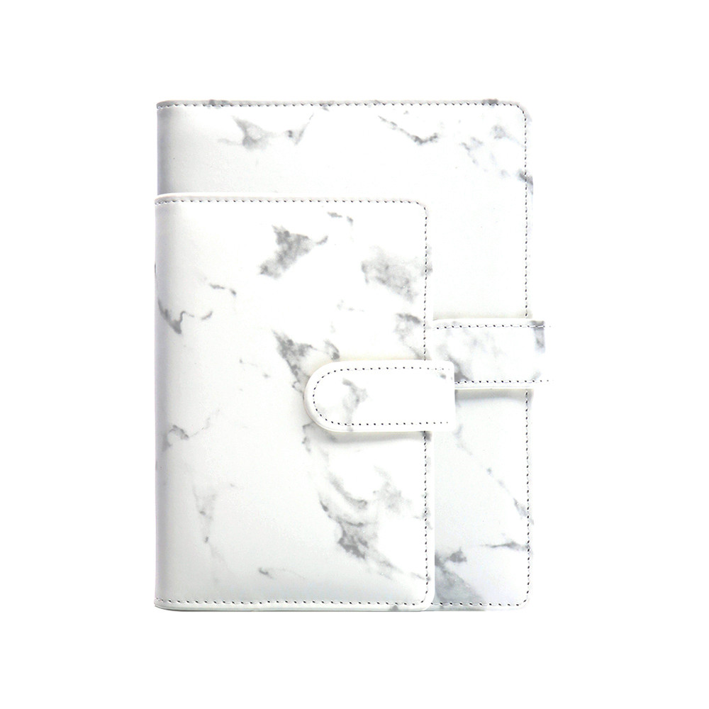 

A5 A6 Leather Notebook Shell Marble Loose-leaf Binder Cover Diary Schedule Journal Binder White Marble Print Notebook Covers
