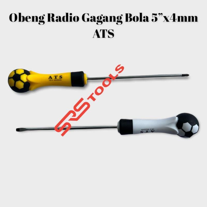 ATS Obeng Radio Bola 5 Inch x4mm - + / Obeng Setting / Obeng Kurus 5"