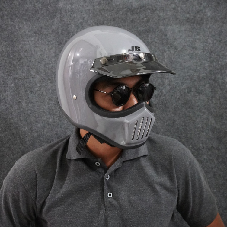 Helm Cakil Retro Polos / Helm Motor Custom