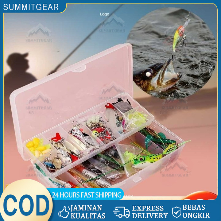 75pcs Set Umpan Pancing Fishing Tackle Box Soft Plastic Lure Umpan Campur Set Aksesoris Umpan Pancin