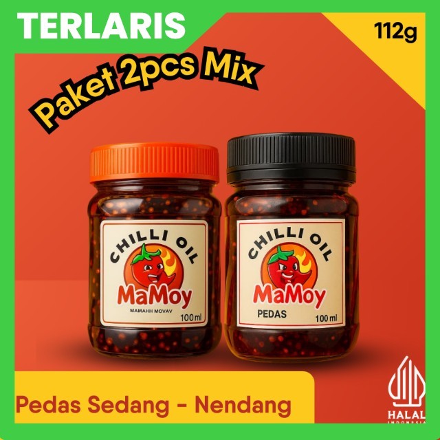 

Chilli Oil Mamoy Paket 2pcs Mix Pedas Sedang - Nendang Halal 112g