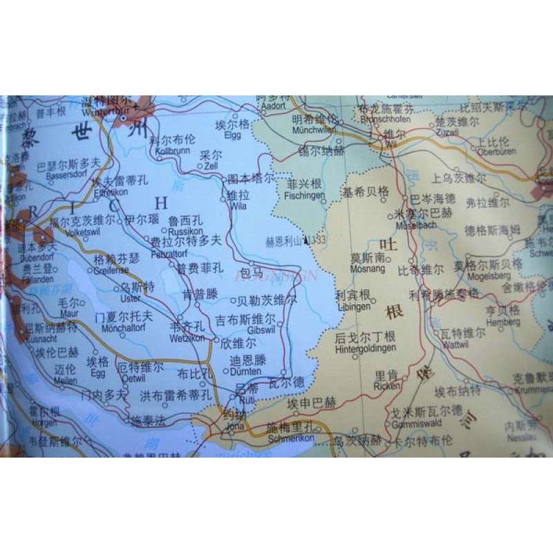 

Switzerland Liechtenstein Map Europe Series Chinese and English
