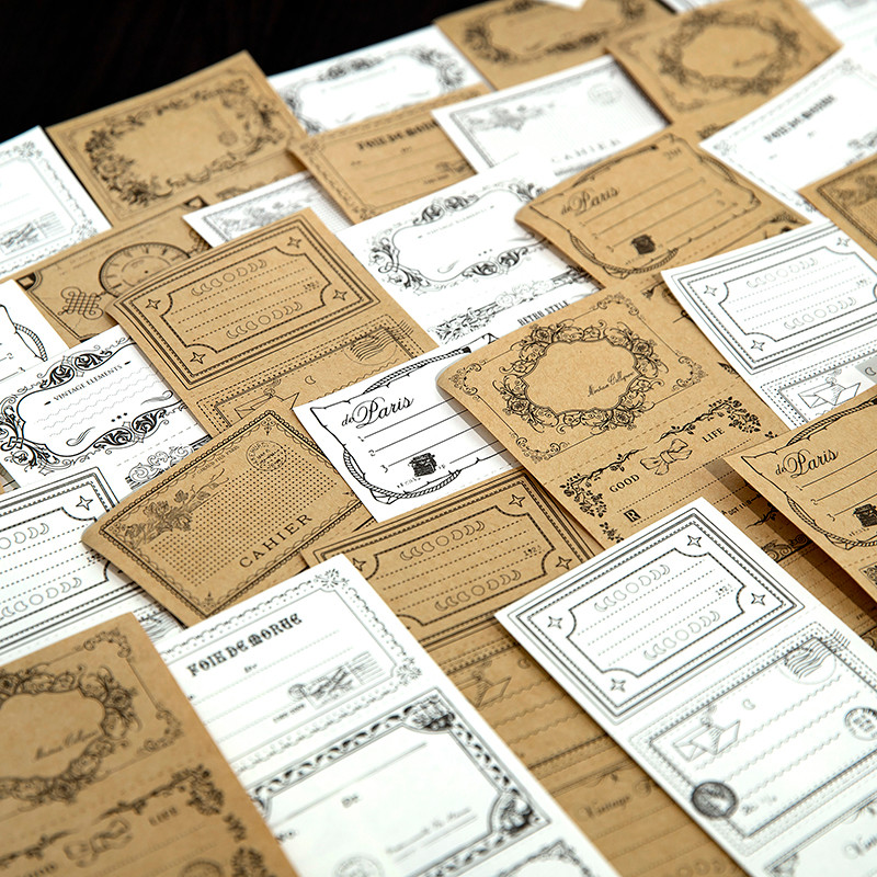 

Yoofun 30pcs/pack Muli-Material Vintage Scrapbooking Decor Material Papers Retro Memo Pads Journal Diary DIY Notes