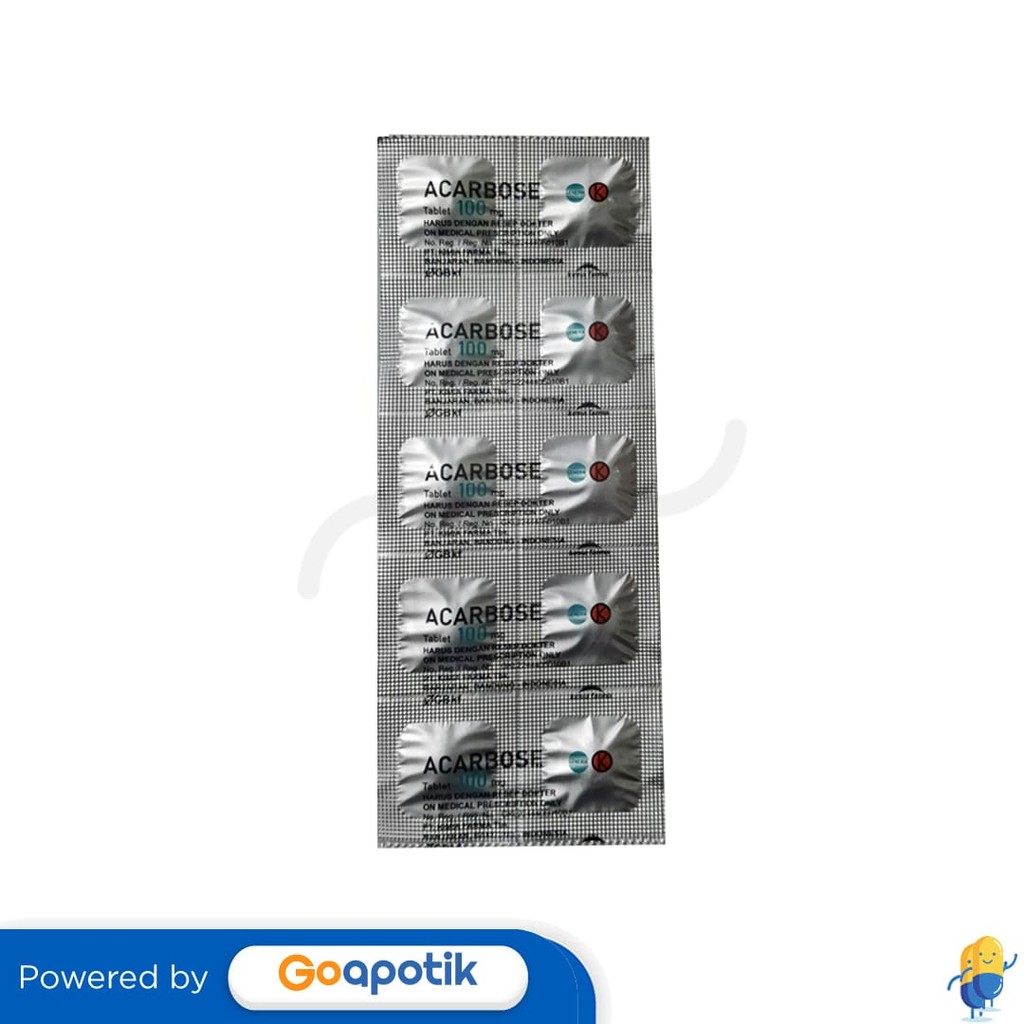 Acarbose Kimia Farma 100 Mg Strip 10 Tablet
