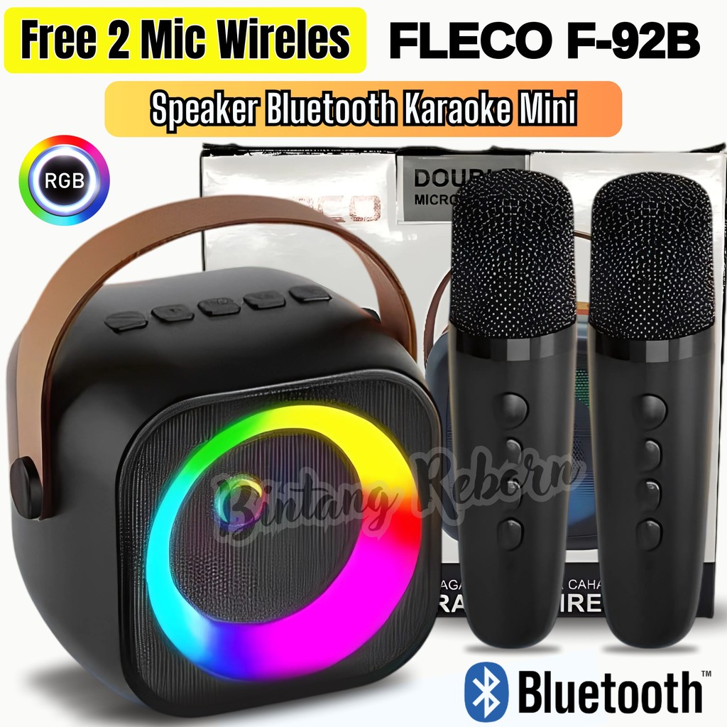 Speaker Bluetooth/Speaker Karaoke KTV Bluetooth Fleco F-92B - Speaker Mini / Speaker TV Full Bass / 