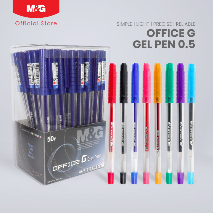 

M&G Office G Gel Pen 0.5mm AGP13271-Blue Ink, Red Ink, & Orange Ink