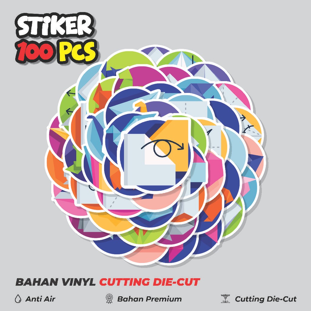 

Terbaru! 50 pcs Stiker Origami Pack Dekorasi Lucu Kreatif untuk Notebook, Skateboard, HP