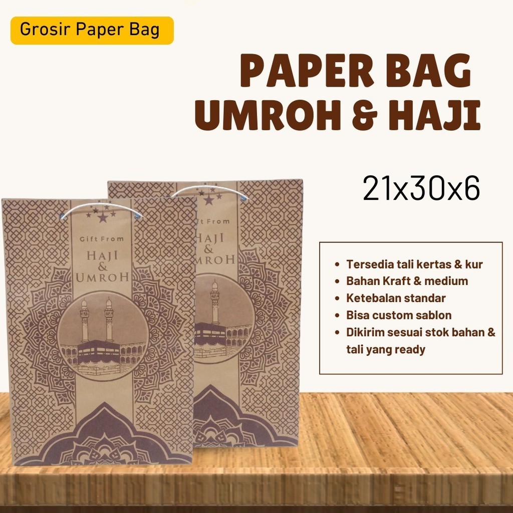 

PAPERBAG HAJI DAN UMROH - PAPER BAG MOTIF HAJI - TAS KERTAS MOTIF UMROH - TAS KERTAS OLEH OLEH