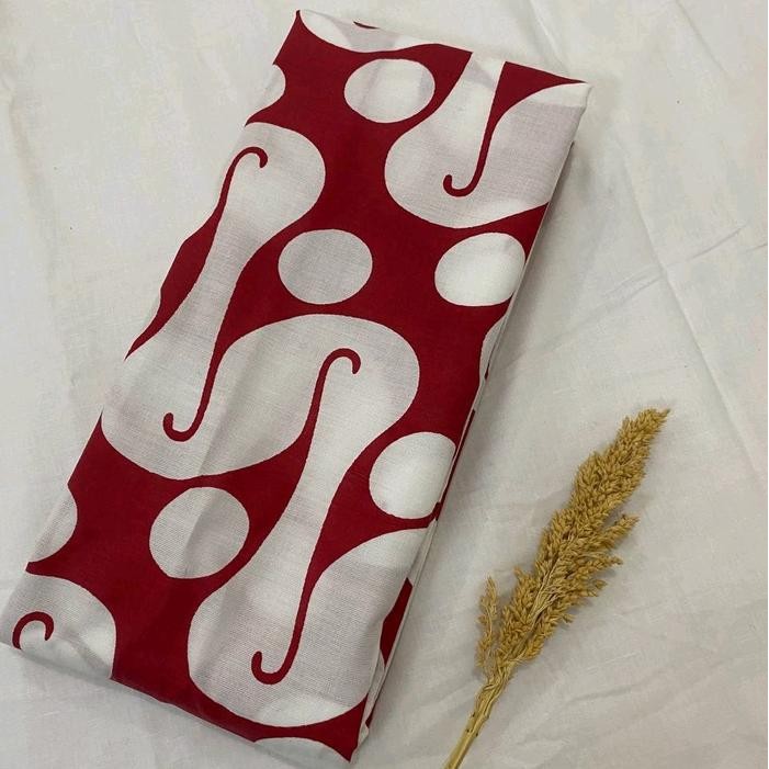 kain batik merah putih / kain batik murah halus merah putih natal imlek HUT RI - seno ndog