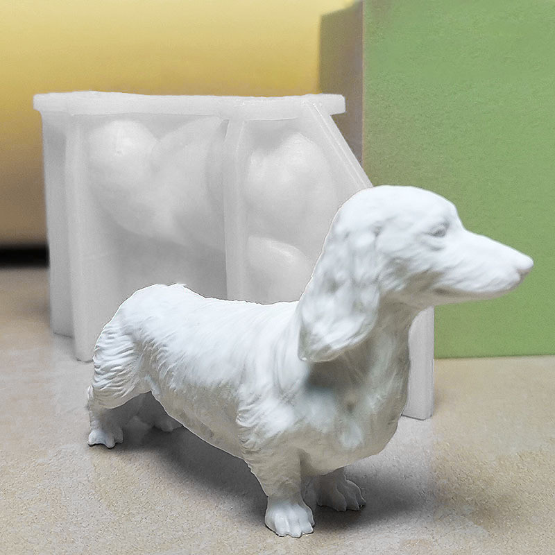 

Standing Dog Silicone Candle Mold 3D Puppy Crafts Gypsum Resin Soap Cement Mold Handmade Candle Making Supplies
