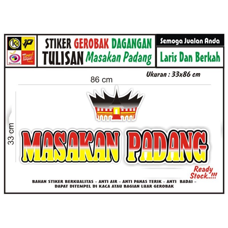 Stiker Gerobak Stiker Kaca Etalase Stiker Nama Usaha Nama Toko Stiker Tulisan Masakan Padang Full Co