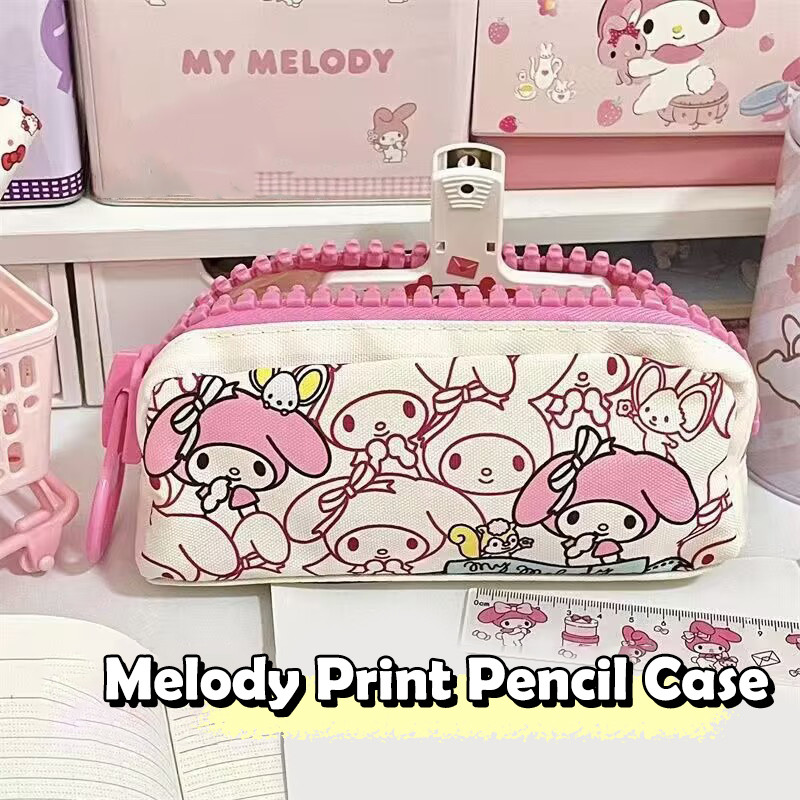 

1 Piece Large Capacity Student Pen Bag Sanrio Stationery My Melody Pencil Case Travel Cosmetic Bag Girl Gifts