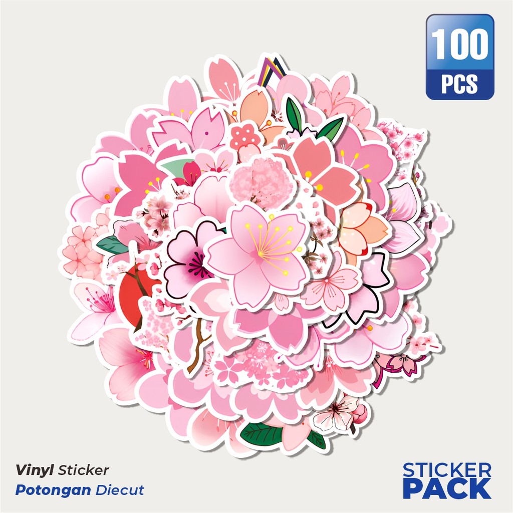 

Super Hemat! 100 PCS Stiker Funny Cherry Sakura [Cherry Sakura yang lucu] Waterproof Aesthetic- Untuk Laptop, Motor, dan Helm - Paper Stationery Pack