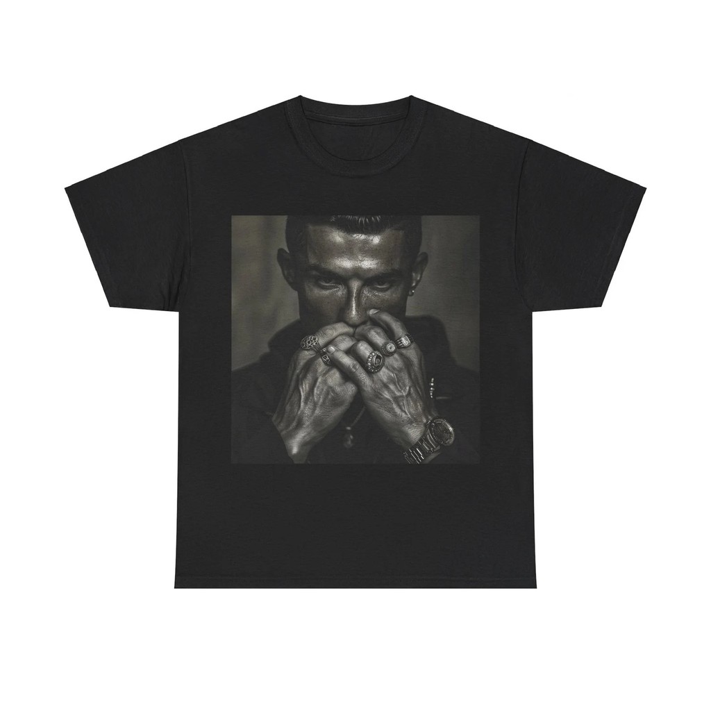 Kaos Cristiano Ronaldo, 5 cincin Ballon d'Or, The GOAT, CR7, Pemain Sepak Bola, Kaos Sepak Bola