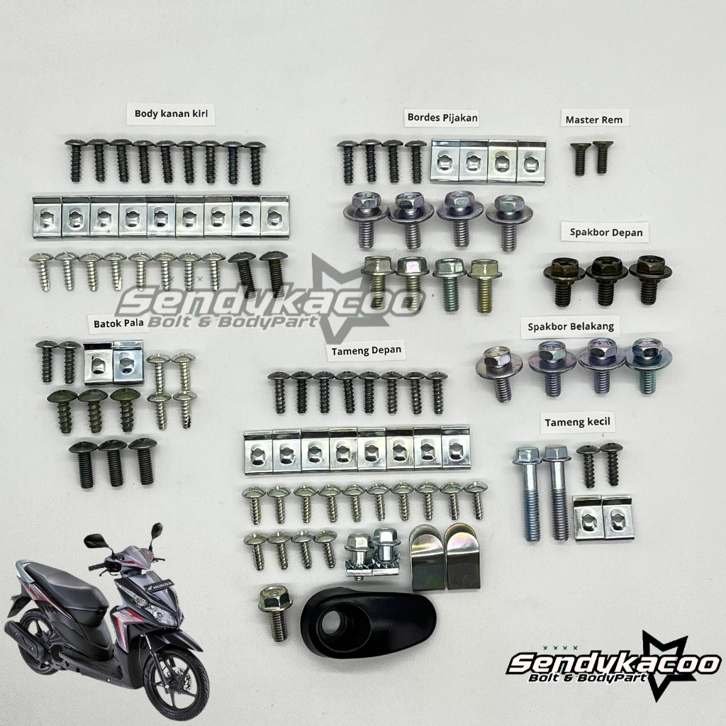 COD / Promo / Original / Baut Vario Techno 110 Karbu Komplit / Baut Body Vario Techno CBS Full Set M