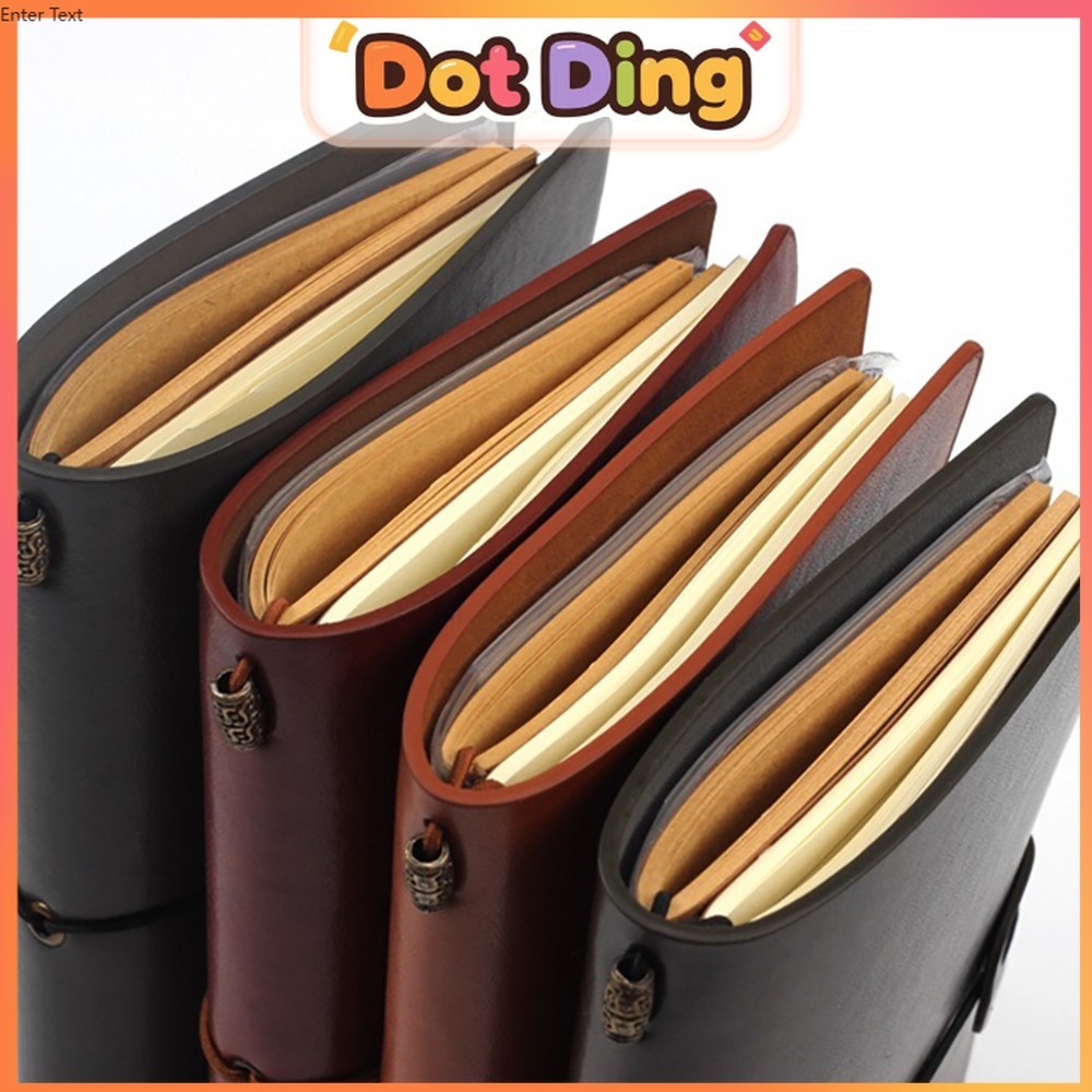 

[DOTDING] Buku Catatan A6 Mini Notebook Travel Diary Kulit Lentur Spiral Tali Vintage Kantor Sekolah Bisnis