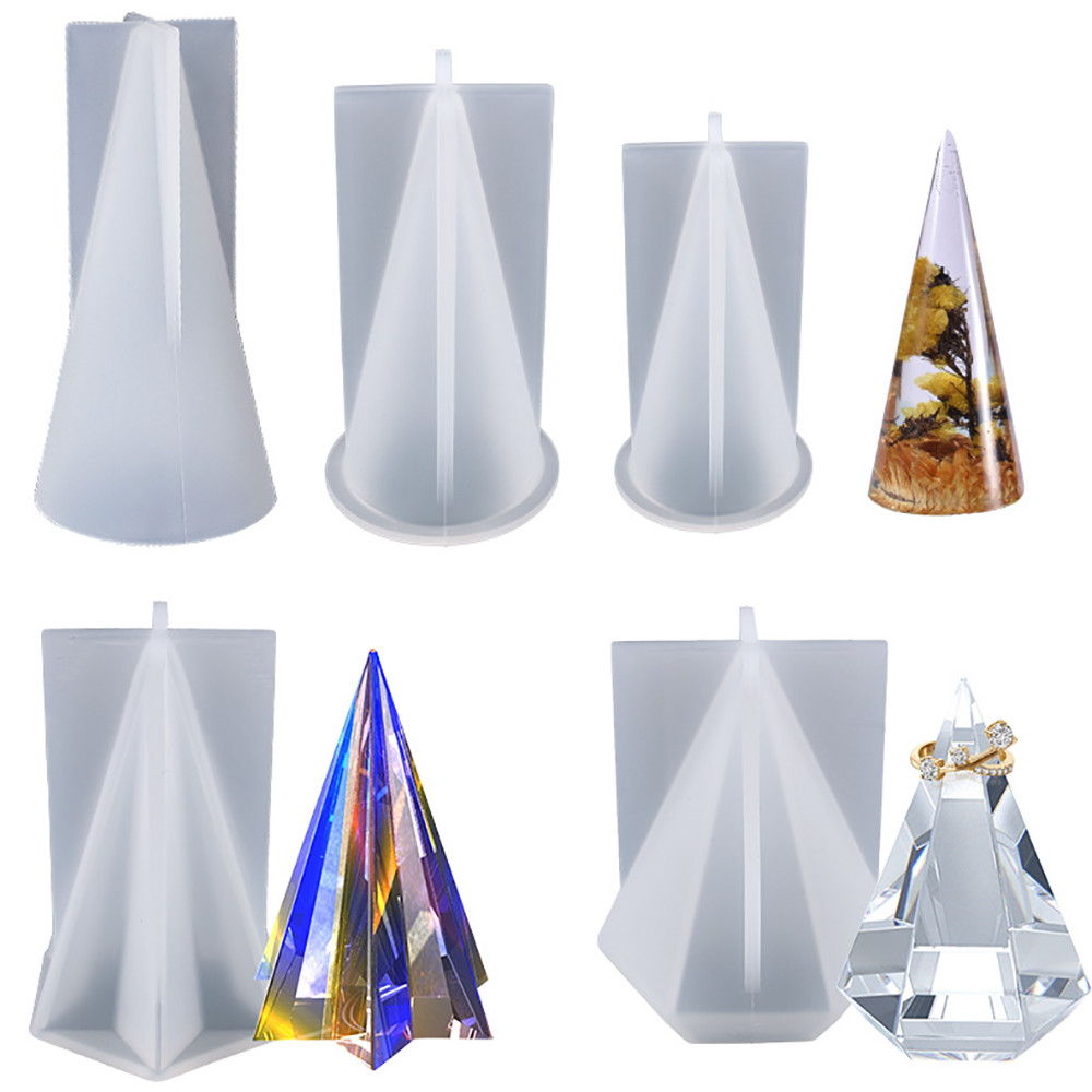 

Pyramid Geometric Ring Cone Silicone Mold Triangle Crystal DIY Ring Jewelry Display Stand Jewelry Crafts Making Resin Epoxy Mold