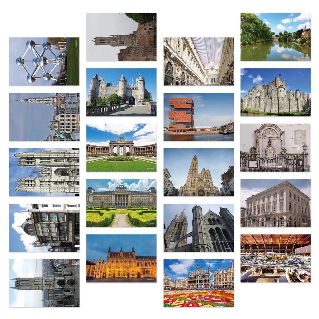 

Belgium Brussels Scenic Travel Tour Art Postcards Small Set Greeting Card New Year Festival Gifts Customer Bulk Cards