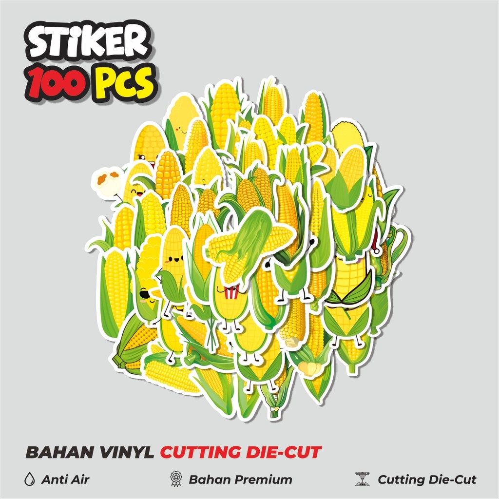 

Terbaru! 50 pcs Stiker Cute Corn [Jagung] Dekorasi Lucu Kreatif untuk Notebook, Skateboard, HP