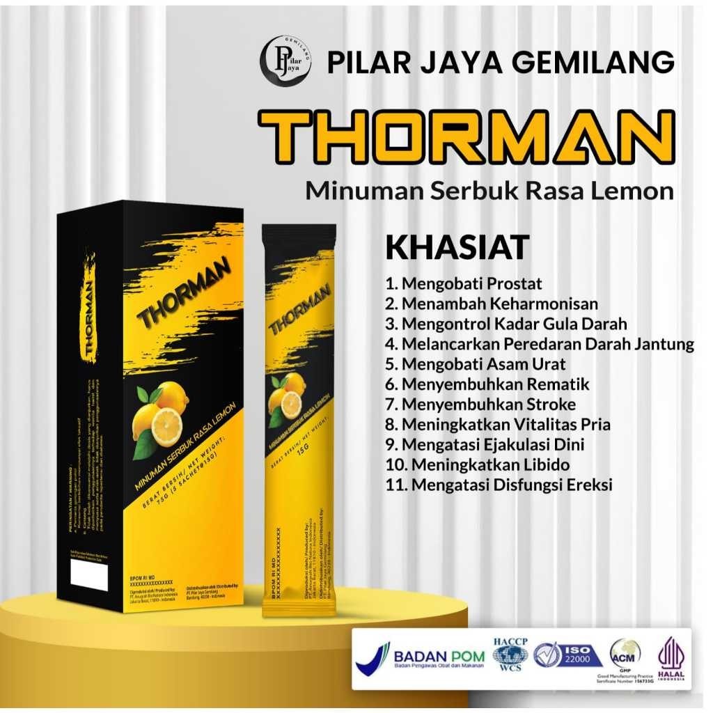 

THORMAN minuman serbuk rasa lemon 1 box isi 5 sachet