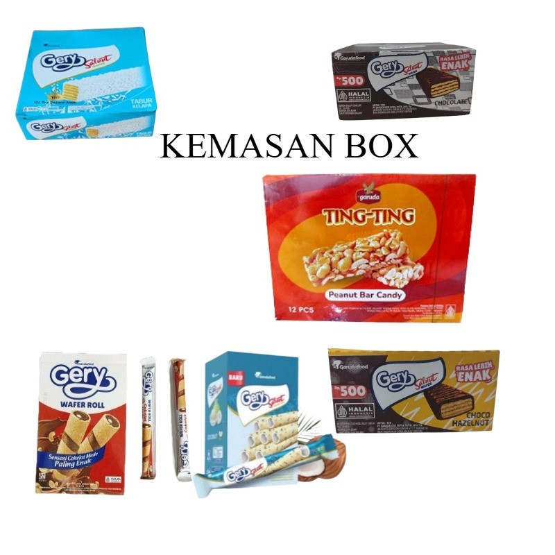 

GARUDA FOOD GERY SALUUT/WAFER ROLL/TINGTING KEMASAN BOX