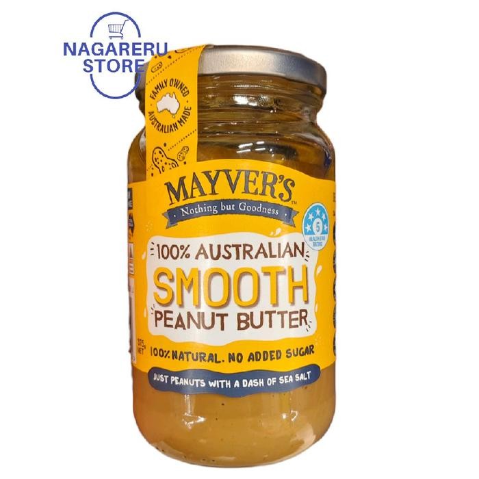 

Mayver's 100% australian smooth peanut butter no added sugar 375gr