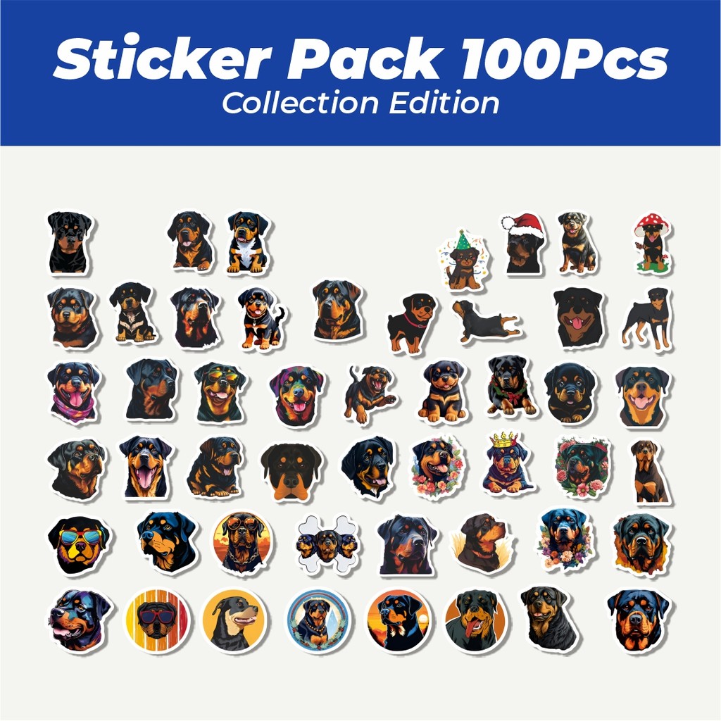 

Hot Stiker Rottweiler Dog Cartoon [Kartun Anjing Rottweiler] Lucu Anti Air Stikers Berperekat Waterproof Sticker Decal Buat Motor Helm Buku Journal Koper Casing HP Laptop Botol Minum
