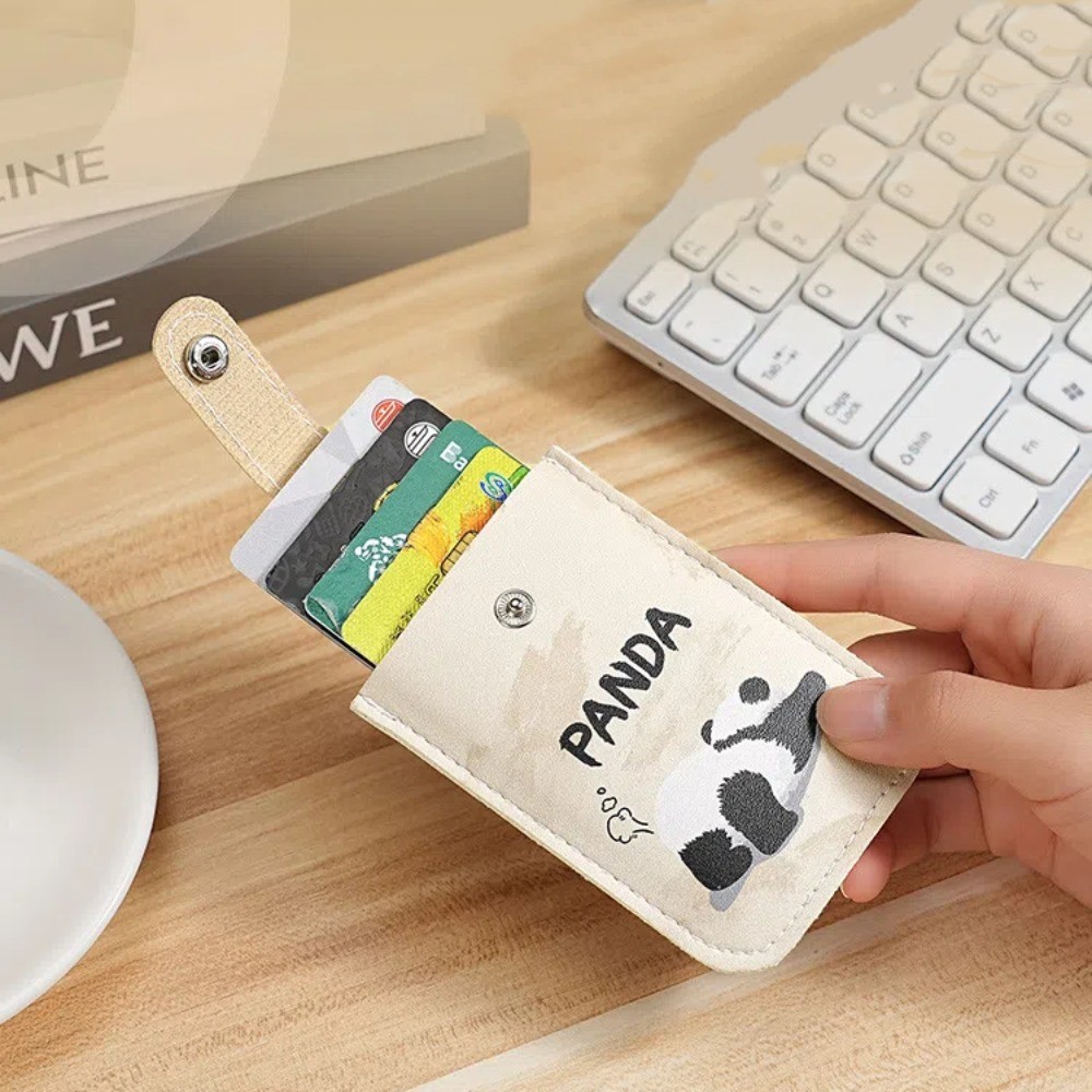 

PU Leather Pull Out ID Cards Holder Pouch Waterproof Hasp Multi-Slot Card Bag Ultra-thin Persimmon Pattern