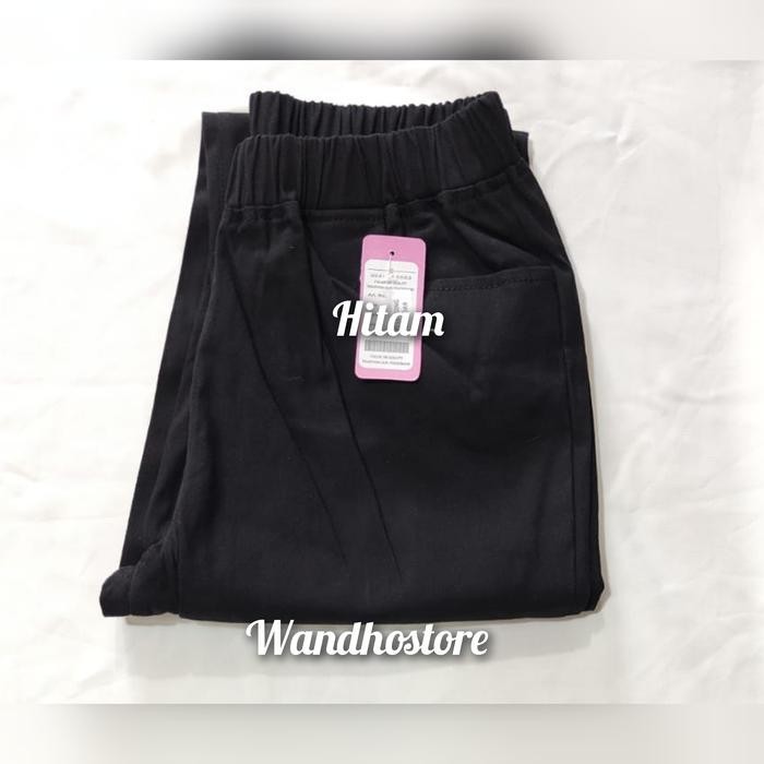 celana chinos panjang wanita katun Stretch bahan katun twill 40-100kg - Hitam, standar
