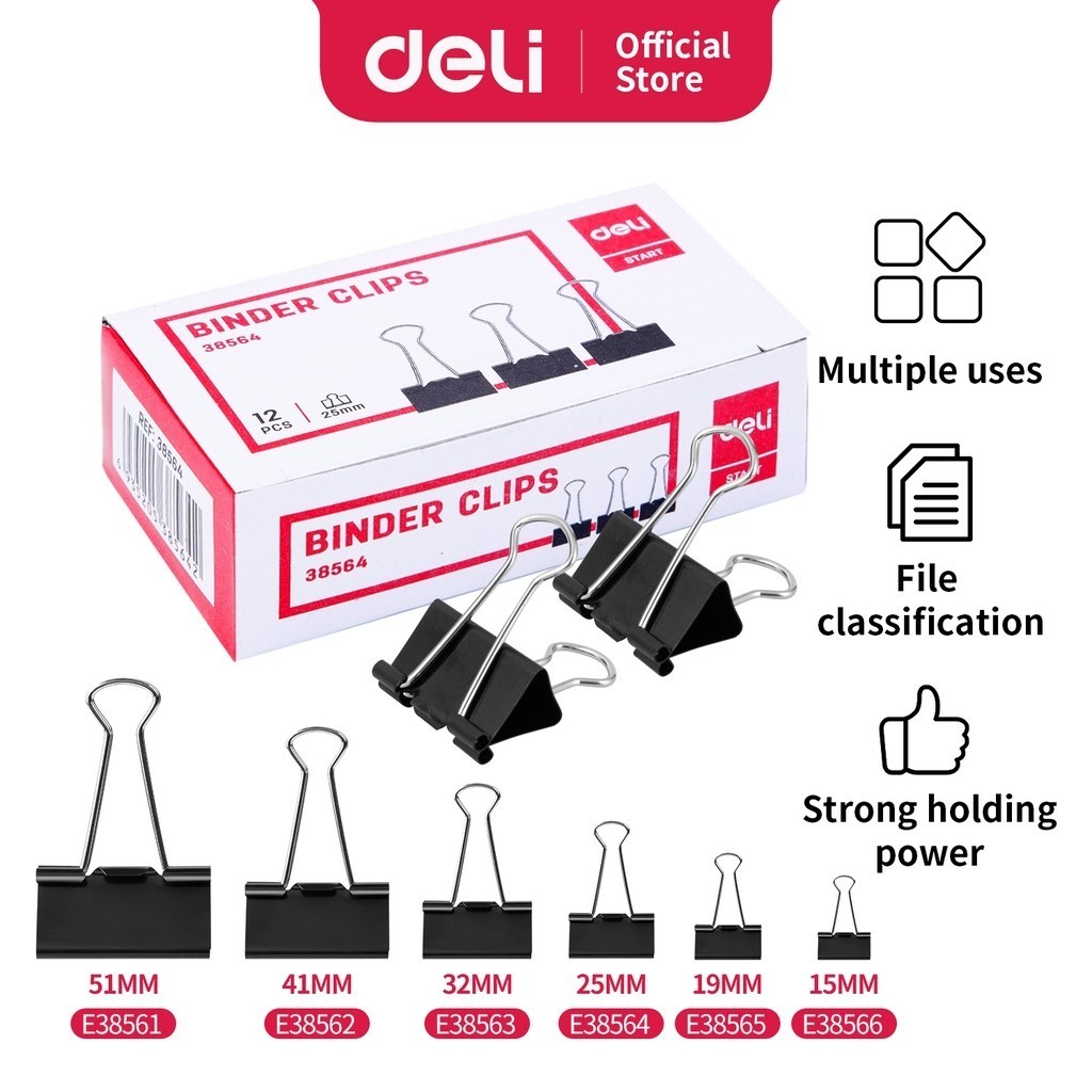 

Deli Binder Clip 25mm E38564 Bebas Karat, Dilapisi Elektroforesis (111) - Klip Dokumen Berkualitas